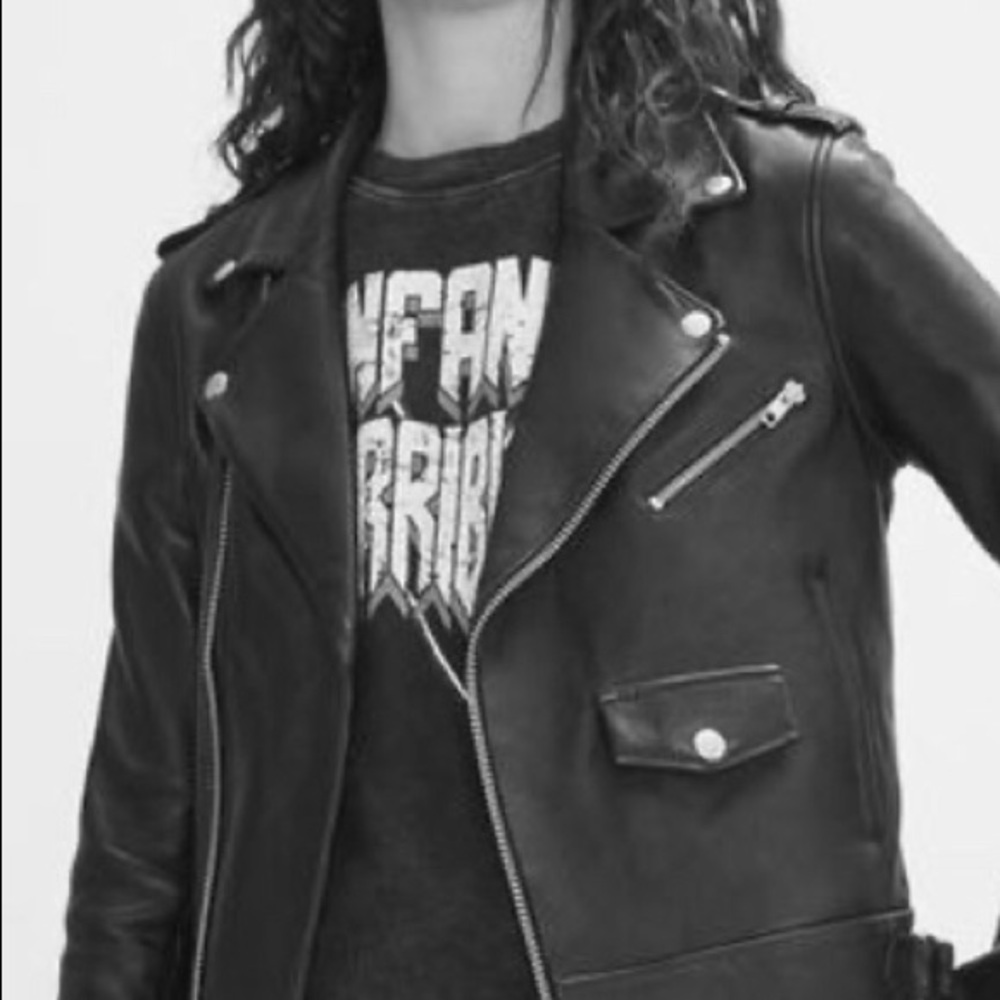 Maje black leather jacket. Size European 38 US SM